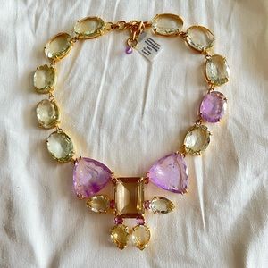 Bounkit Collar Necklace. Magnificent Amethyst & Prasiolite statement piece!